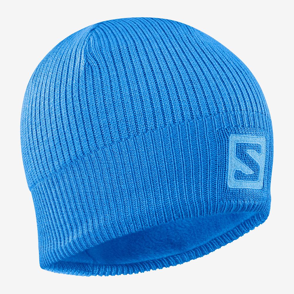 Bonnets Salomon Homme Bleu - Salomon LOGO - France (6324-FSDJQ)